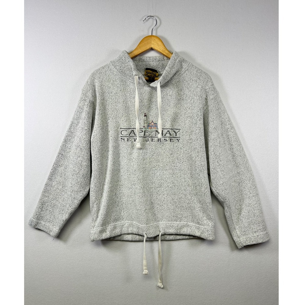 Renegade Club Cape May NJ Pullover Unisex Medium‎ Grey Marled Fleece Mock Neck